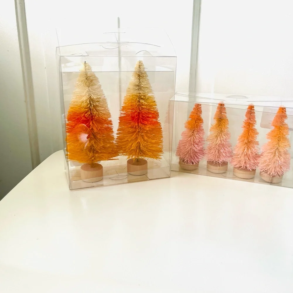 NWT Target Retro Candycorn Ombre Bottle Brush Trees Lot of 6